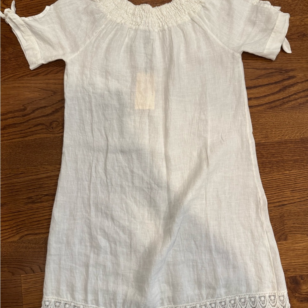 White Lace Trim Dress